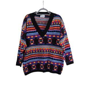 Vintage 80s 90s Retro Oversized Sweater, Size Medium